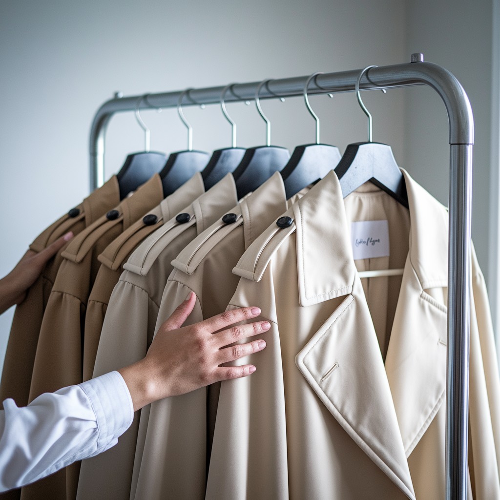 beżowy trencz stylizacje - szczegółowy widok produktu